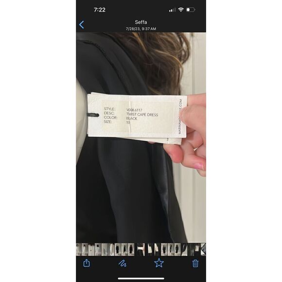 Marina Moscone Drape Twist Front Cape Effect Satin Dress Size 10 - Picture 8 of 10